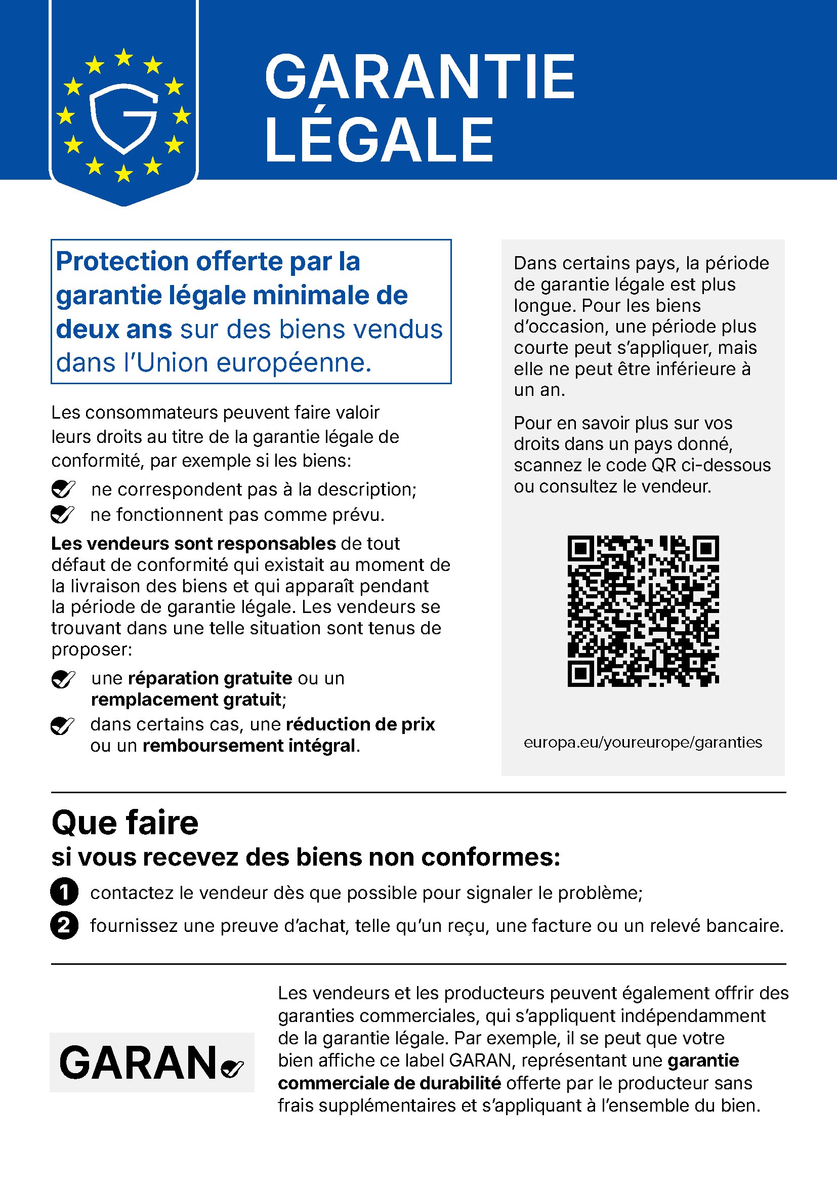 Droits de garantie légaux